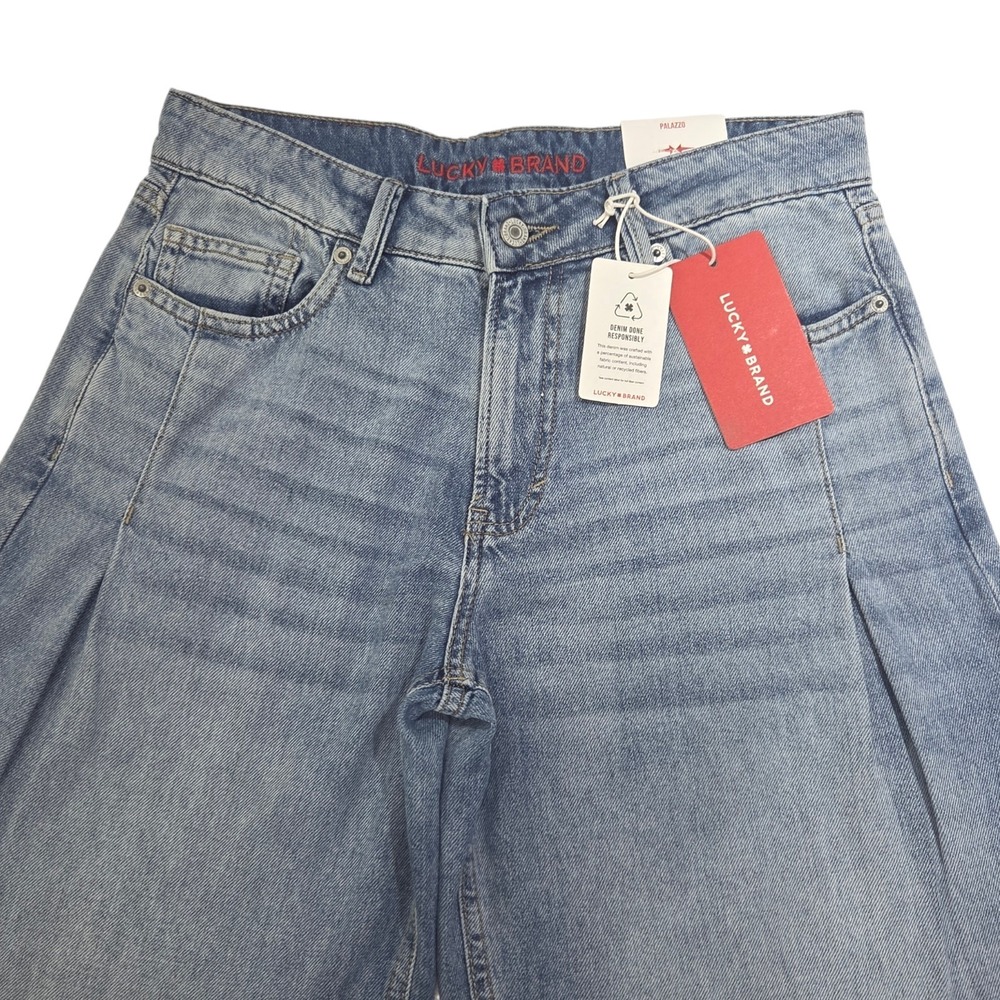 Lucky Brand Women's Jeans 8/29 Denim Palazzo Pleated Wide Leg Rigid High Rise‎ - Picture 6 of 16
